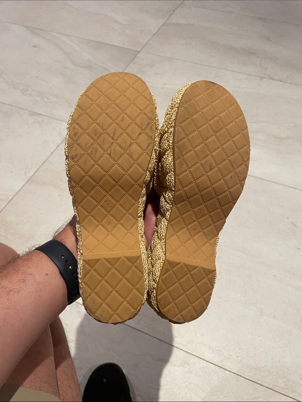 CHANEL Tan Raffia Slide Clogs with Embossed CC - Picture 4 of 9